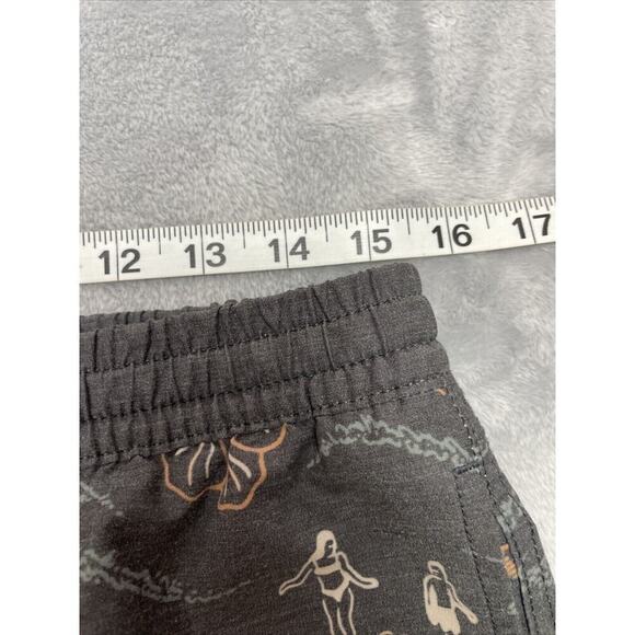 Rhythm Board Shorts Mens 34 Gray Surfer Beach Floral Tropical Drawstring Pull On - Picture 6 of 8